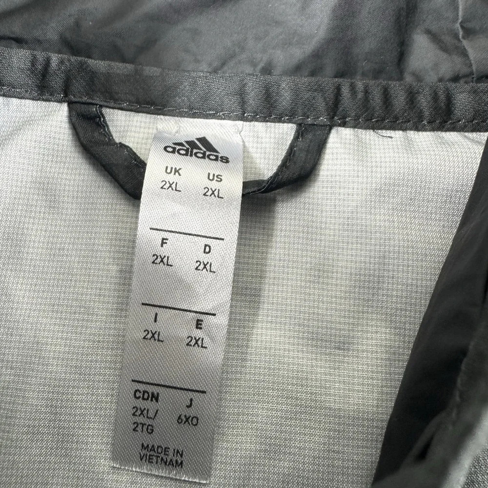Adidas Real Madrid DNA Spellout AOP Windbreaker Jacket Mens Size 2XL EUC Rare